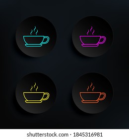 Coffee break dark badge color set icon. Simple thin line, outline vector of web icons for ui and ux, website or mobile application