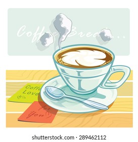 coffee break drawing vector