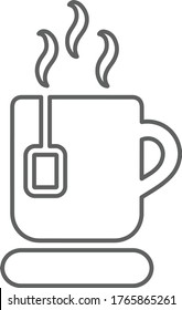Romper el café, beber, icono de la línea del té