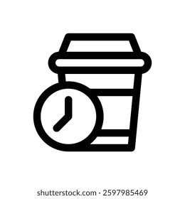 Coffee break. Editable stroke vector icon.