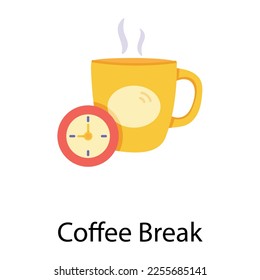 Coffee break flat icon design 