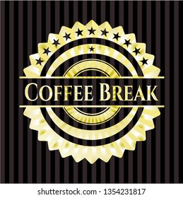 Coffee Break gold badge or emblem