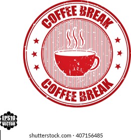Coffee Break grunge stamp.Vector