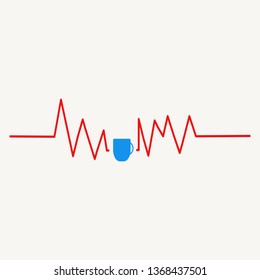 
COFFEE BREAK  Heart beat line PULSE