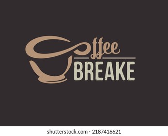 Coffee break hipster stylized poster. Vector illustration.