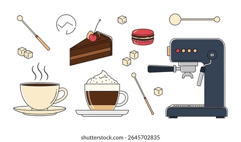 Coffee break at Home Still Life of Coffee and Desserts