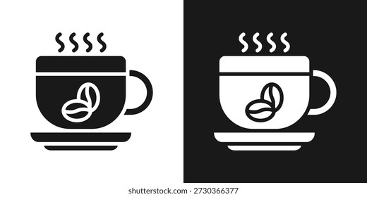 Ícone De Quebra De Café Em Estilo De Glifo Preto E Branco