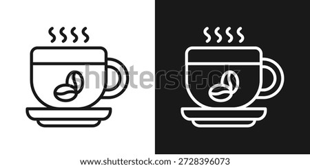 Coffee Break Icon In Black And White Line Style
