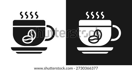 Coffee Break Icon In Black And White Glyph Style