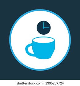 Coffee break icon colored symbol. Premium quality isolated tea time element in trendy style.