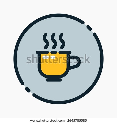 coffee break Icon in flat outline style. Perfect for apps, websites, UI UX, presentations, or infographics. Editable illustration file with clean design and modern design.