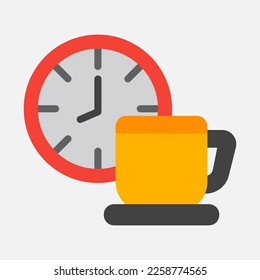 Coffee break icon in flat style, use for website mobile app presentation