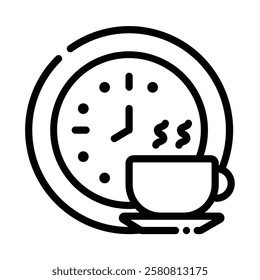 Coffee Break icon illustration in line style. Perfect for website mobile app presentation. Suitable for any user interface and user experience