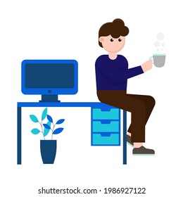coffee break icon illustration vector graphic