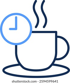 Coffee Break Icon Line Color Vector Illustration