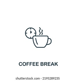 Icono de Pausa de café. Icono de línea simple para plantillas, diseño web e infografías