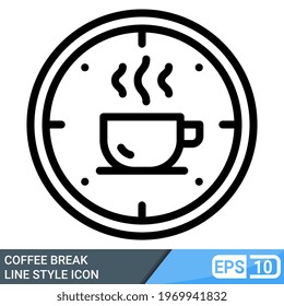coffee break icon in line style isolated on white background. EPS 10. colour been editable