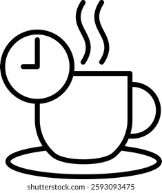 Coffee Break Icon Line Vector Illustration