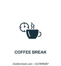 Coffee Break icon. Monochrome simple icon for templates, web design and infographics