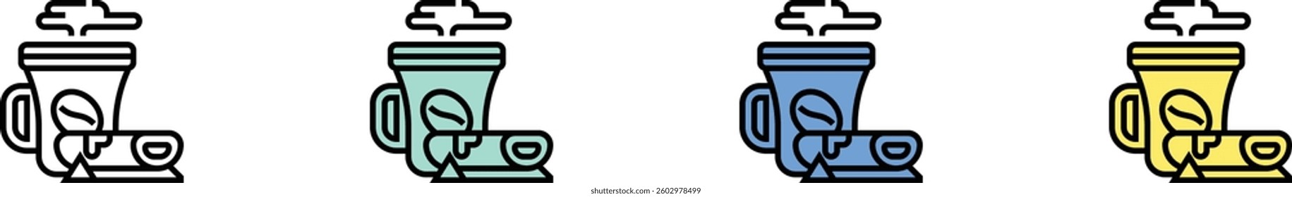 coffee break icon. Outline, Green, Blue and Yellow Style Design Isolated On White Background