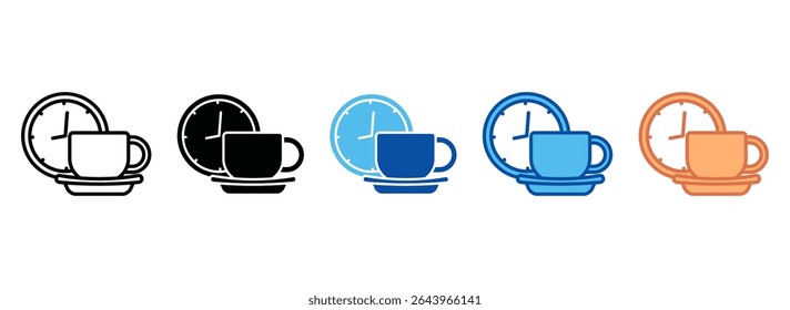 Coffee Break Icon Set Multiple Style Collection