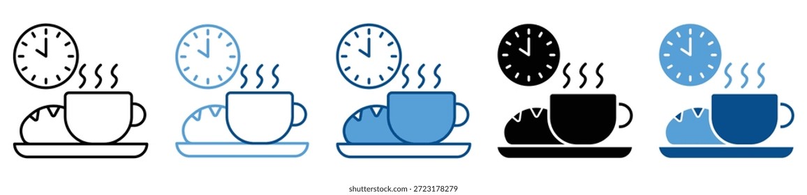 Kaffeepause-Symbol in mehreren Stilen gesetzt