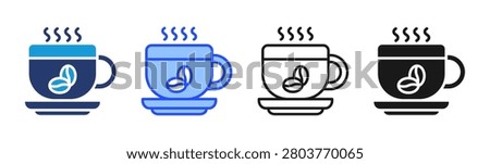 Coffee Break icon set multiple style collection