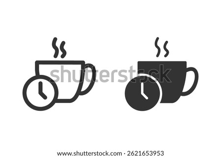 Coffee break icon set. coffee time symbol. vector illustration