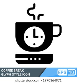 coffee break icon in solid style isolated on white background. EPS 10. colour been editable