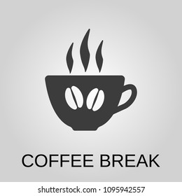 Coffee break icon. Coffee break symbol. Flat design. Stock - Vector illustration