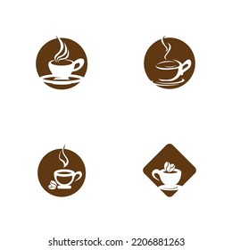 Icono de salto de café y plantilla de vector de símbolo