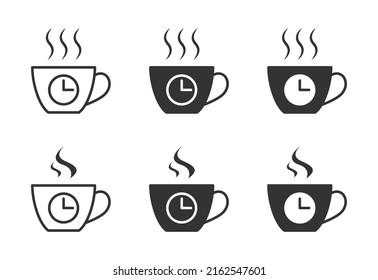 Coffee break icon. Tea time icon. Coffee time symbol. Break design concept. Vector illustration.
