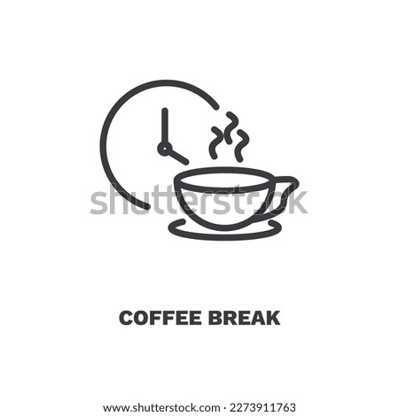 coffee break icon. Thin line coffee break icon from startup and strategy collection. Outline vector isolated on white background. Editable coffee break symbol can be used web and mobile