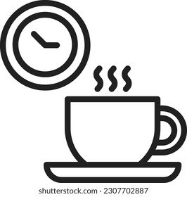 Imagen vectorial del icono de la pausa del café. Adecuado para aplicaciones web móviles y medios de impresión.