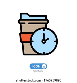 Coffee Break icon vector isolated on white background.