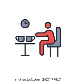 icono de descanso de café. vector.Trazo editable.signo de estilo lineal para el uso de diseño web,logo.Ilustración de símbolo.