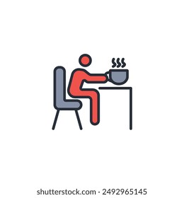 coffee break icon. vector.Editable stroke.linear style sign for use web design,logo.Symbol illustration.