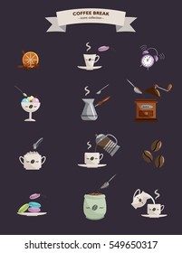 Coffee break. Icons collection. 