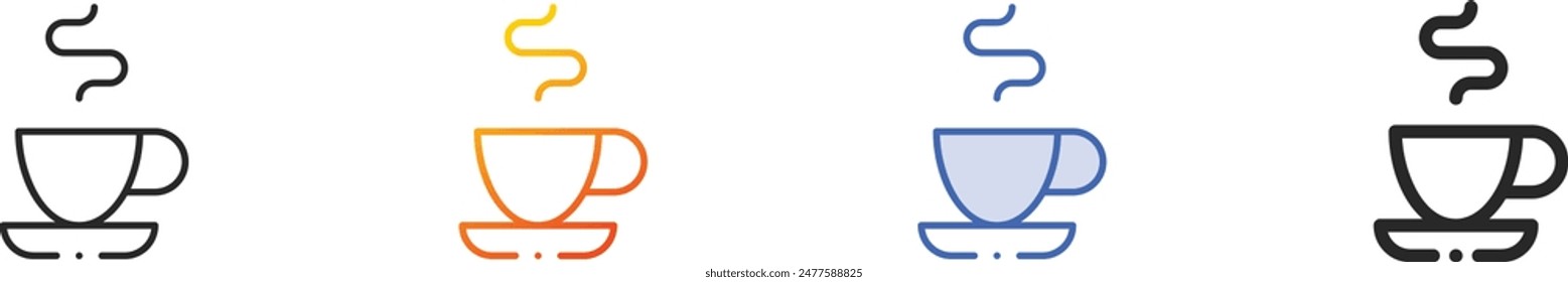 coffee break icon.Thin Linear, Gradient, Blue Stroke and bold Style Design Isolated On White Background