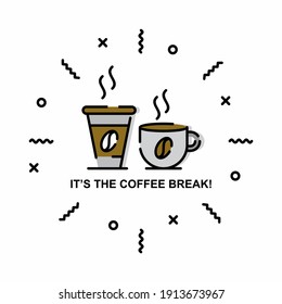 Coffee break illustration design  Easy to edit and vector file  Can use for your creative content  Especially about food   drink 