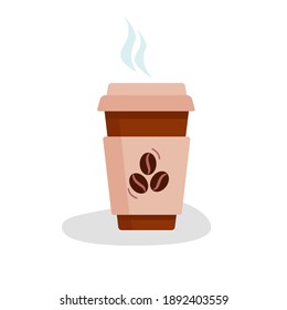 Descanso del café Invigorización de la bebida Café de papel. Diseño de vectores para marcas o anuncios.