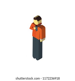 Coffee break isometric left top view 3D icon
