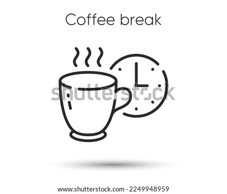 Coffee break line icon. Hot breakfast drink sign. Take your coffee symbol. Illustration for web and mobile app. Line style cup of tea icon. Editable stroke coffee break. Vector illustration
