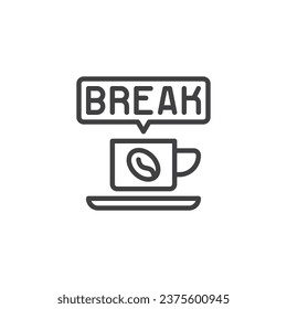 Coffee Break line icon. linear style sign for mobile concept and web design. Coffee break outline vector icon. Symbol, logo illustration. Vector graphics