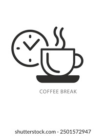 Coffee Break Line Style Icon Design stock illustration