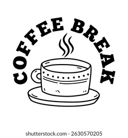 Diseño de Ilustración vectorial de icono de logotipo de coffee break