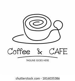 Coffee break Logo or label , Coffee Line logotype, 
