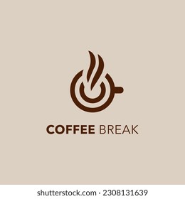 Coffee break logo. vector illustration.