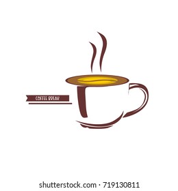 Coffee Break Logo Vector Template Design