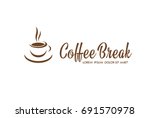 Coffee break logotype design, vector illustration